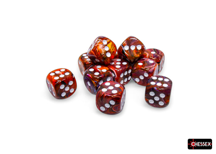 Chessex 16MM D6 Dice - Festive - Symphony/White