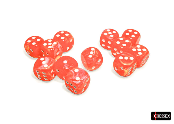 Chessex 16MM D6 Dice - Festive Luminary - Dahlia/White