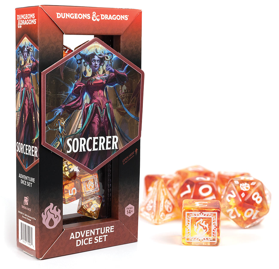 Sirius Dice D&D Dungeons & Dragons: Adventure Dice - Sorcerer Orange