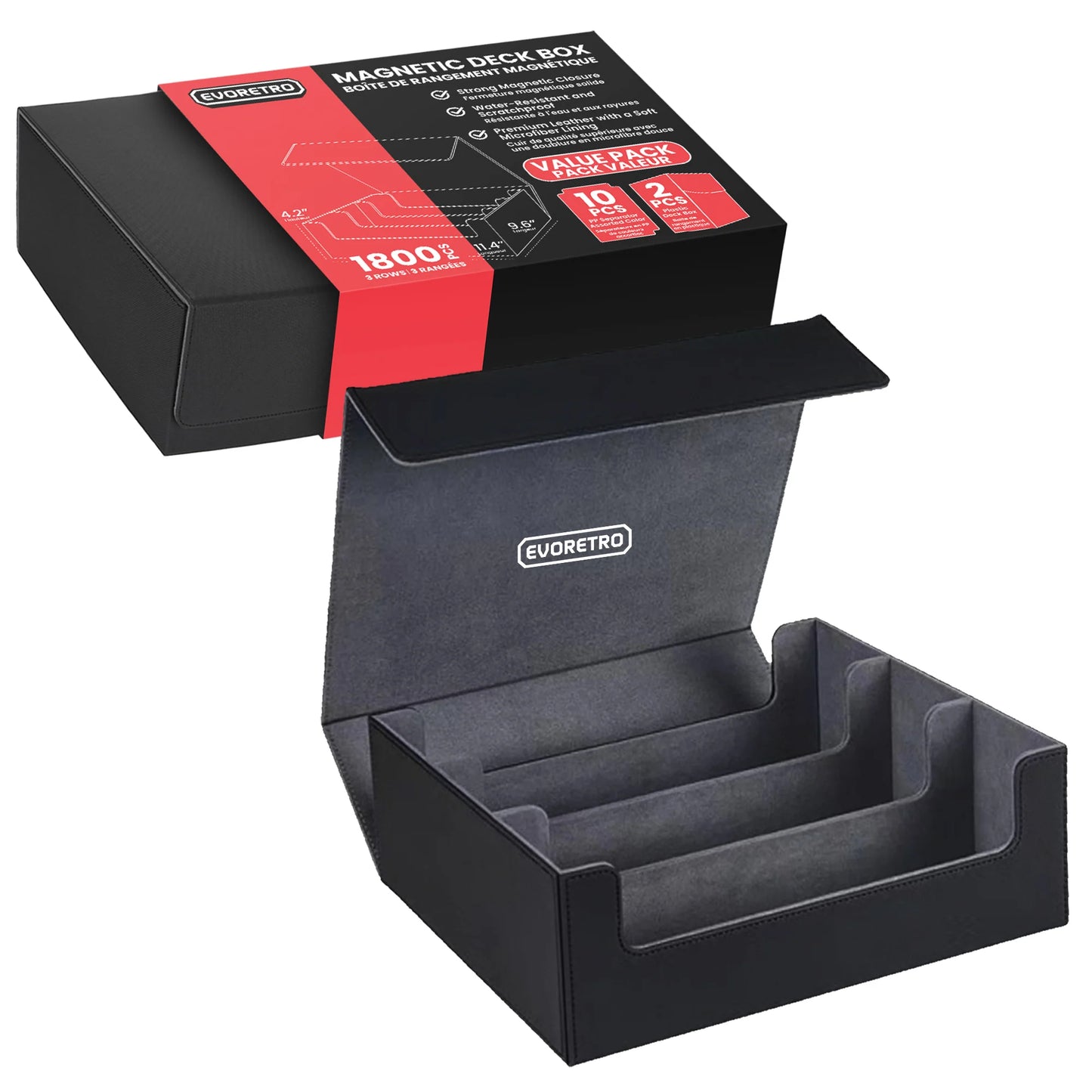 EVORETRO: Magnetic Card Deck Storage Box - 1800 count