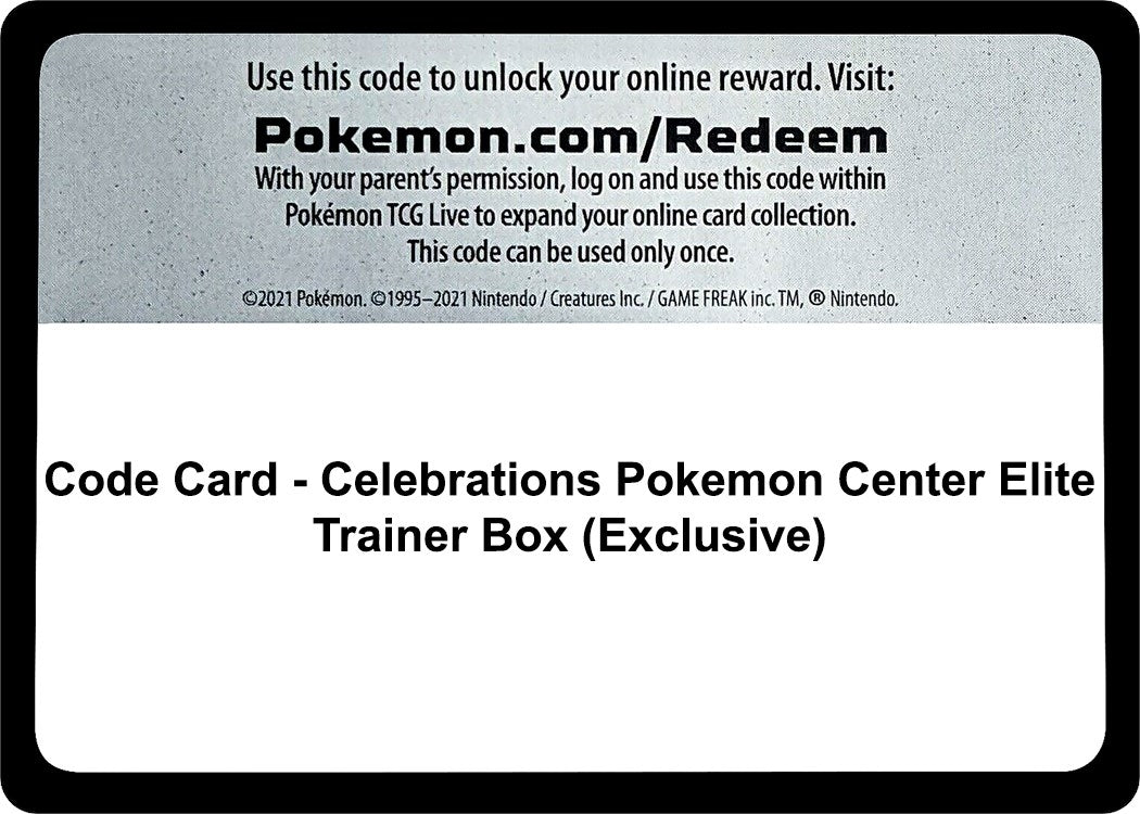 Image for Code Card - Celebrations Pokemon Center Elite Trainer Box (Exclusive) - Pokemon