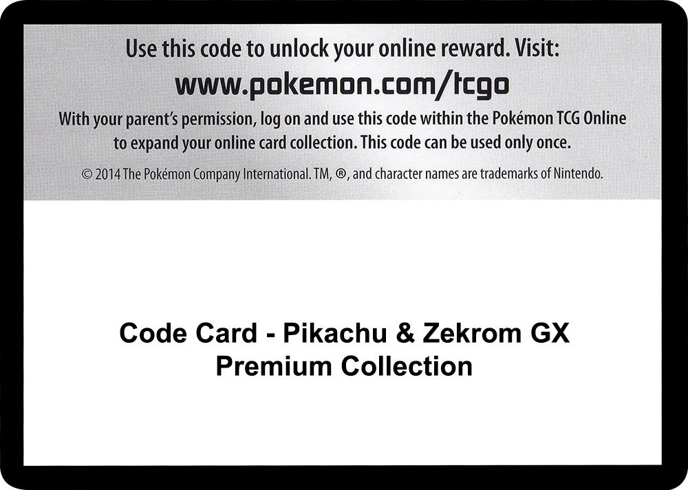 Image for Code Card - Pikachu & Zekrom GX Premium Collection - Pokemon