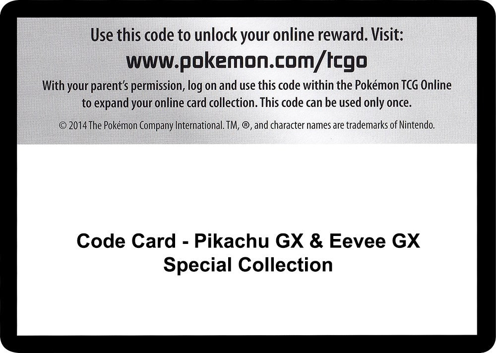 Image for Code Card - Pikachu GX & Eevee GX Special Collection - Pokemon