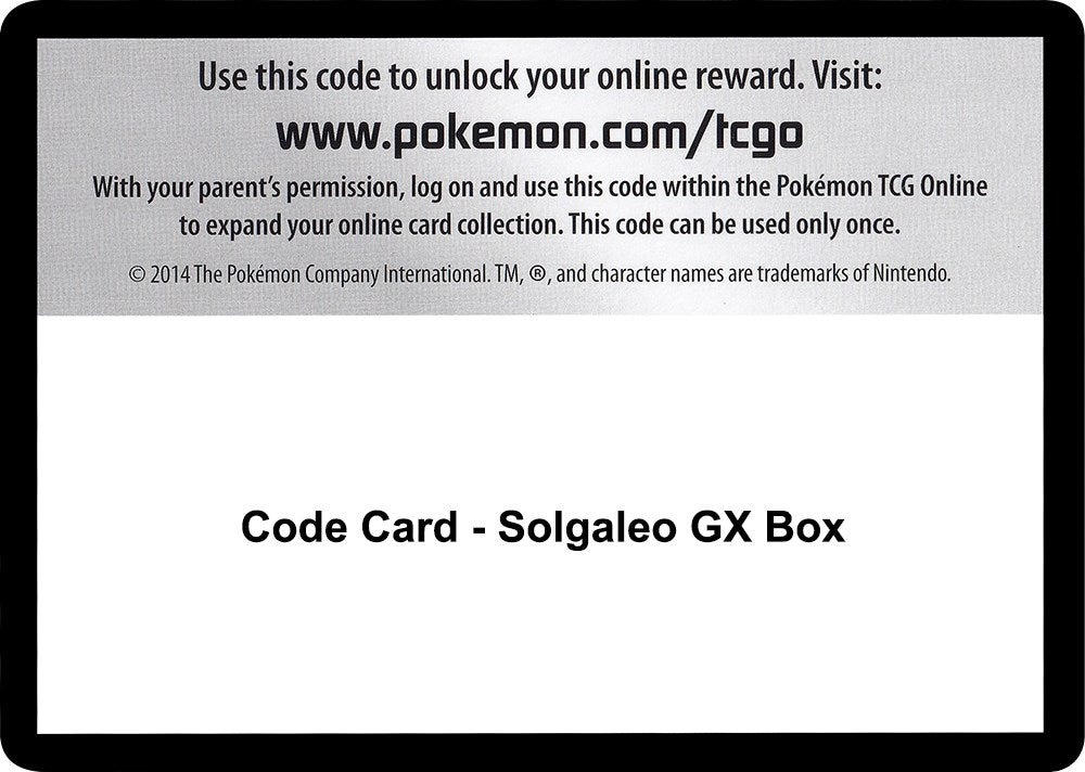 Image for Code Card - Solgaleo GX Box - Pokemon