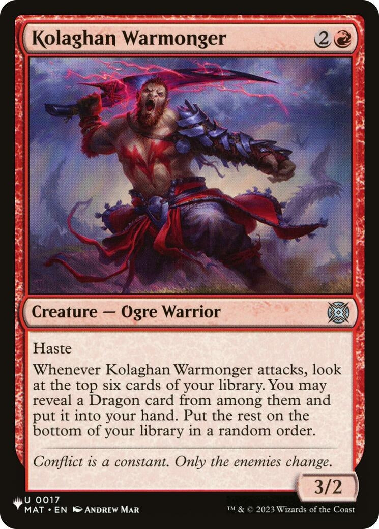 Image for Kolaghan Warmonger (17) - Magic: The Gathering