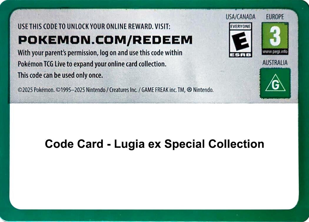 Image for Code Card - Lugia ex Special Collection - Pokemon