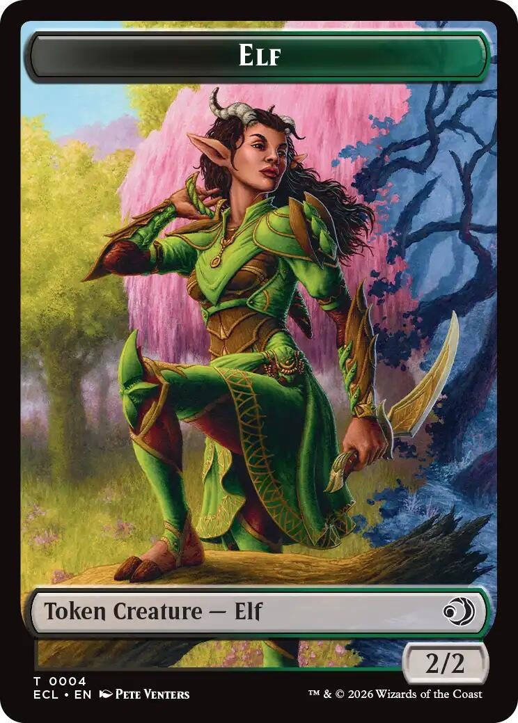 Elf // Kithkin (0007) Double-Sided Token (4 // 7) (ECL)