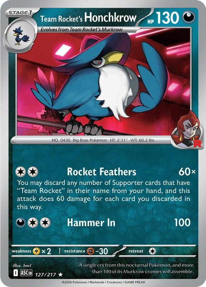 Image for Team Rocket's Honchkrow (127/217) (ASC) - Pokemon