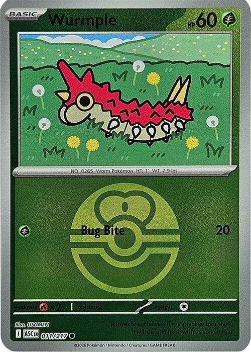 Image for Wurmple (Love Ball) (011/217) (ASC) - Pokemon