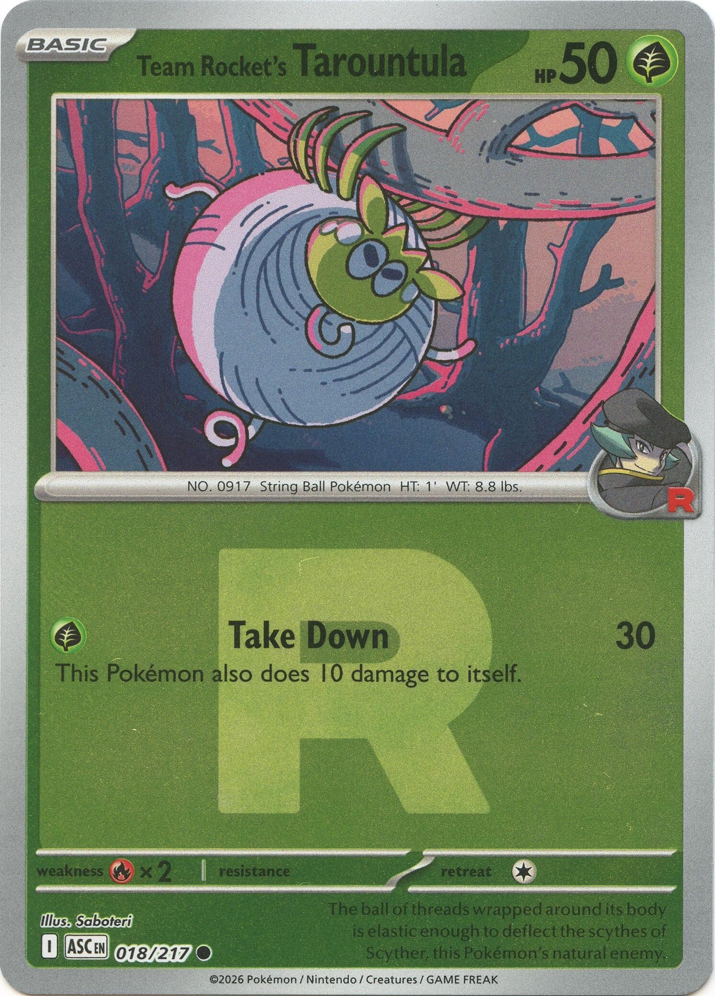 Image for Team Rocket's Tarountula (Team Rocket) (018/217) (ASC) - Pokemon