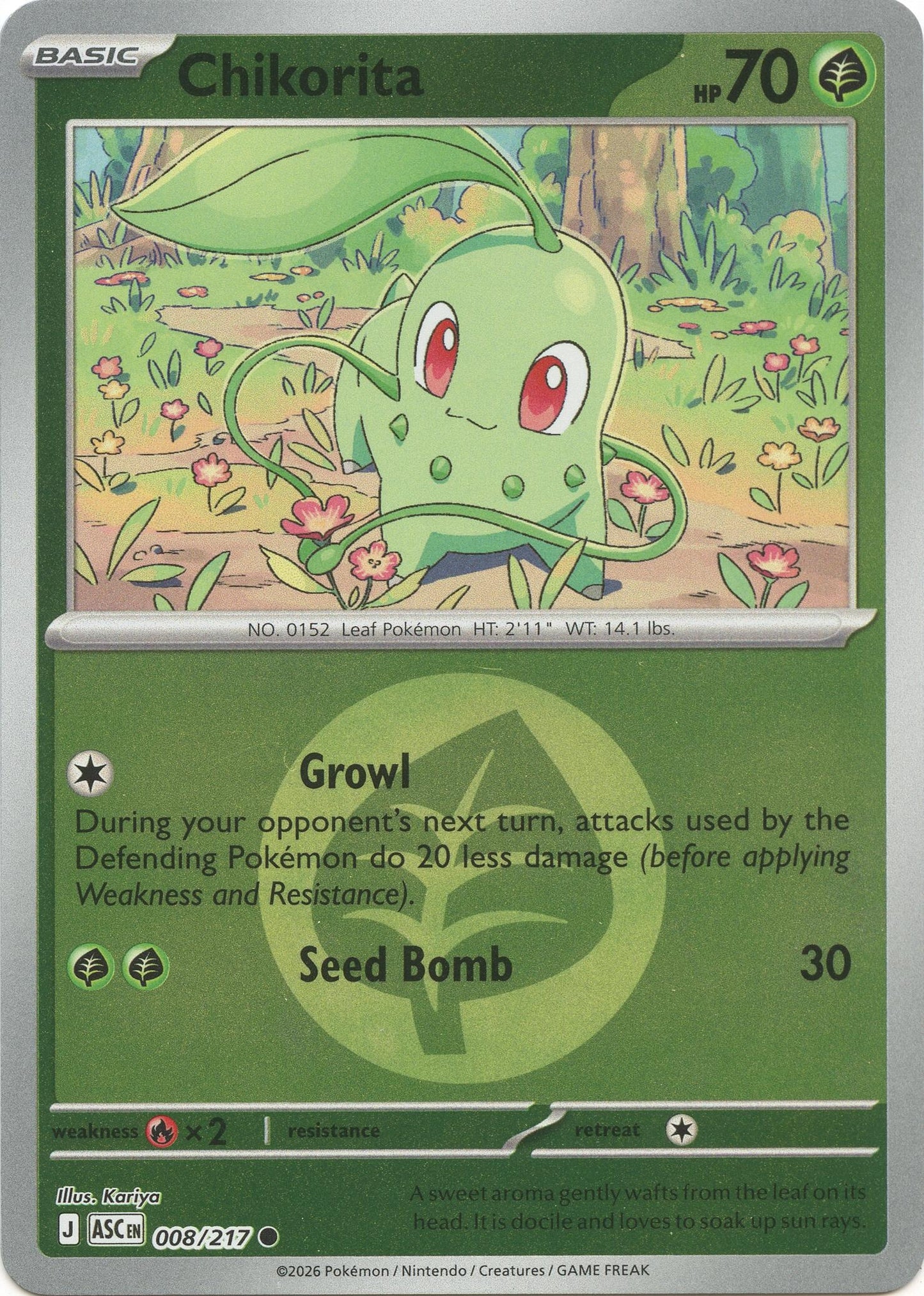 Image for Chikorita (Energy Symbol Pattern) (008/217) (ASC) - Pokemon
