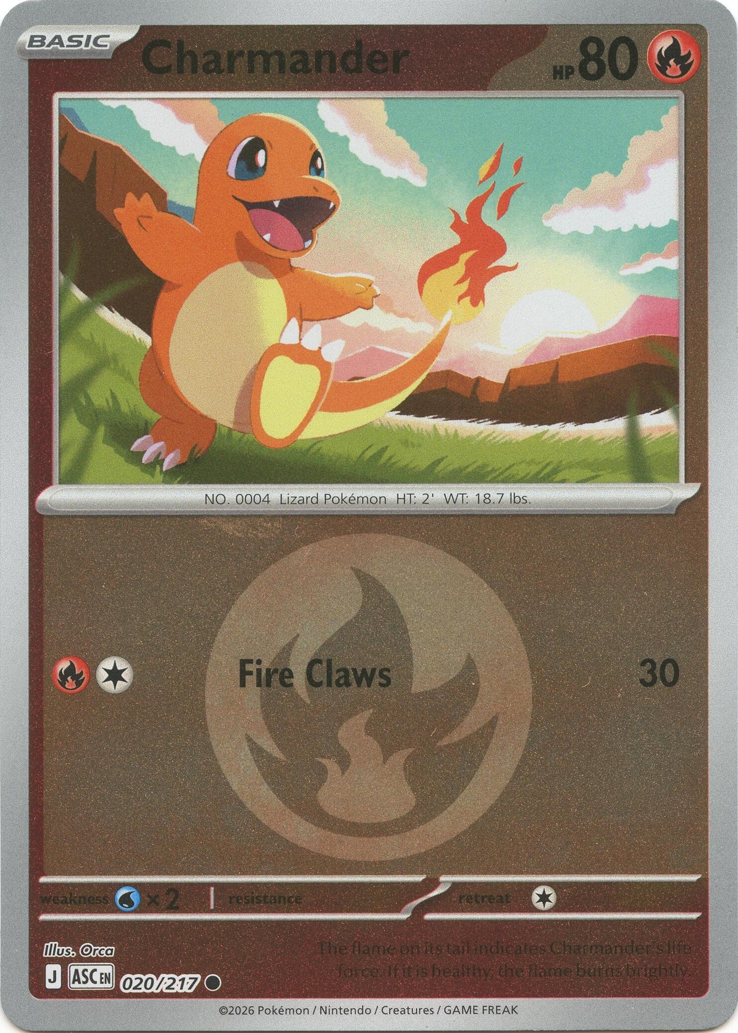 Image for Charmander (Energy Symbol Pattern) (020/217) (ASC) - Pokemon
