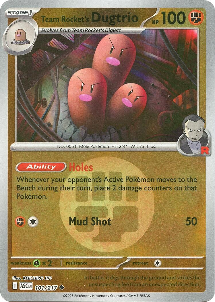 Image for Team Rocket's Dugtrio - 101/217 (Energy Symbol Pattern) (101/217) (ASC) - Pokemon