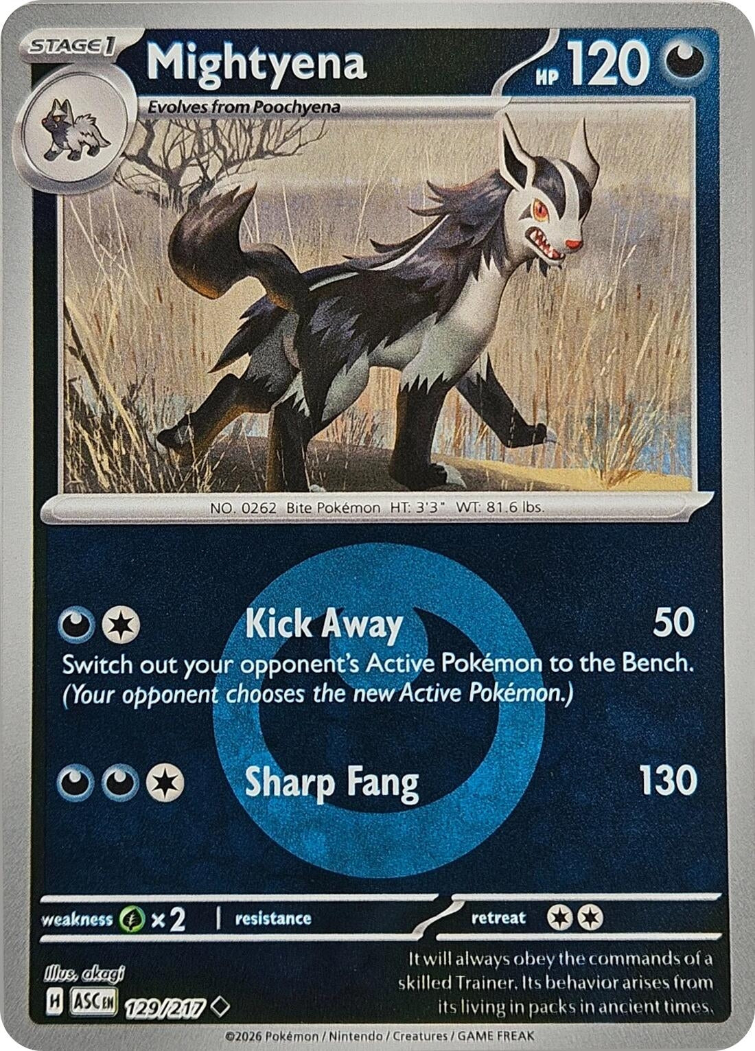 Image for Mightyena - 129/217 (Energy Symbol Pattern) (129/217) (ASC) - Pokemon