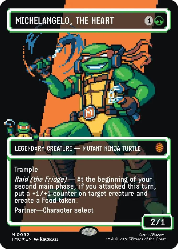Michelangelo, the Heart (0092) (Borderless) (Surge Foil) (92) (TMC)