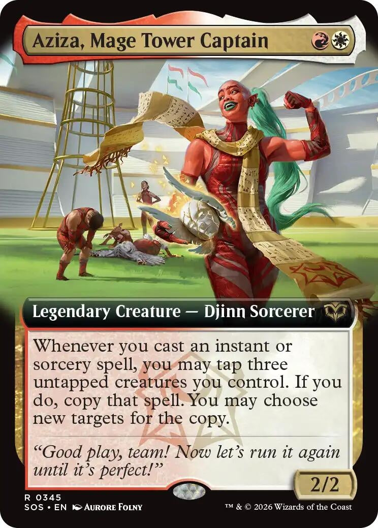 Image for Aziza, Mage Tower Captain (Extended Art) (345) (SOS) - Magic: The Gathering