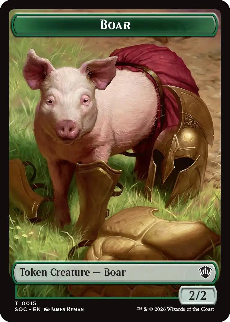 Image for Boar // Fractal (0005) Double-Sided Token (15 // 5) (SOC) - Magic: The Gathering