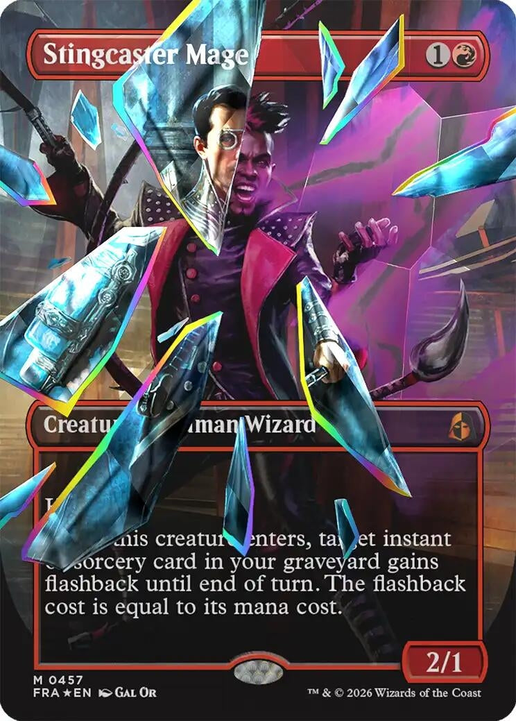 Image for Stingcaster Mage (Borderless) (Facet Foil) (0457) (457) (FRA) - Magic: The Gathering