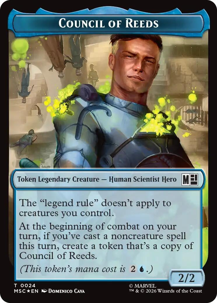 Image for Council of Reeds (024) // Construct (030) Double-Sided Token (Surge Foil) (24 // 30) (MSC) - Magic: The Gathering