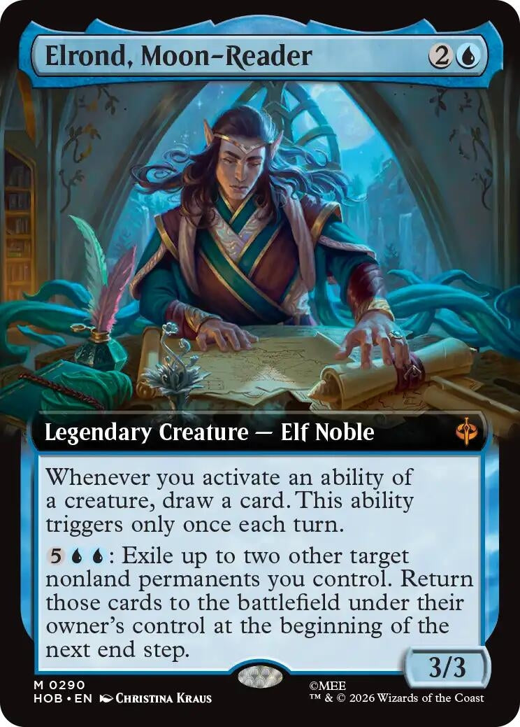 Image for Elrond, Moon-Reader (Extended Art) (290) (HOB) - Magic: The Gathering