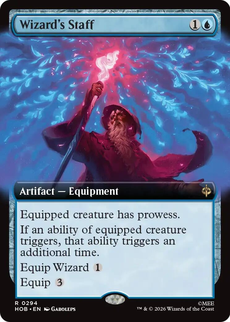 Image for Wizard's Staff (Extended Art) (294) (HOB) - Magic: The Gathering