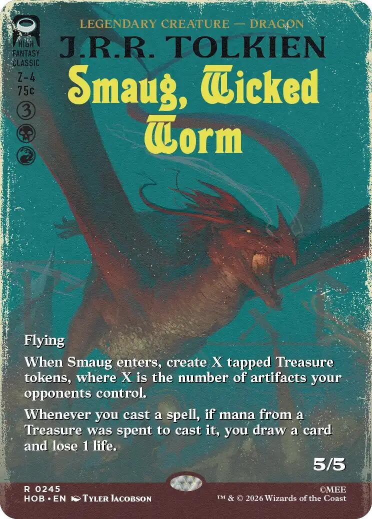 Image for Smaug, Wicked Worm (Borderless) (245) (HOB) - Magic: The Gathering
