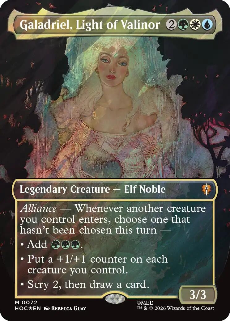 Image for Galadriel, Light of Valinor (Borderless) (Surge Foil) (72) (HOC) - Magic: The Gathering