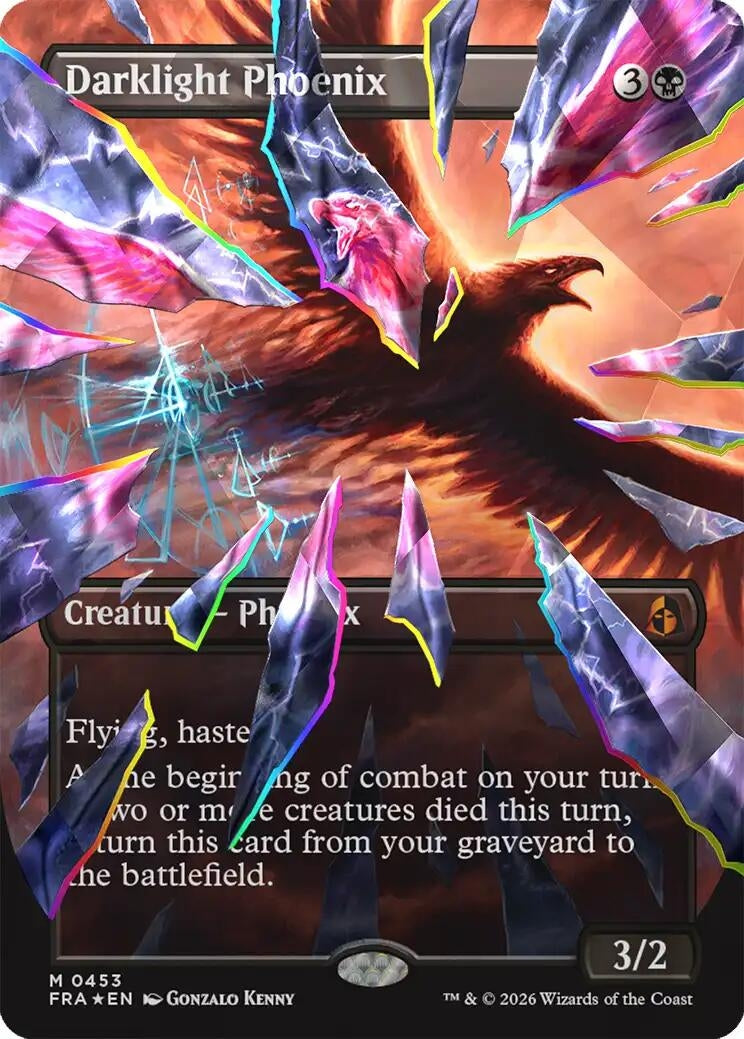 Image for Darklight Phoenix (Borderless) (Facet Foil) (0453) (453) (FRA) - Magic: The Gathering