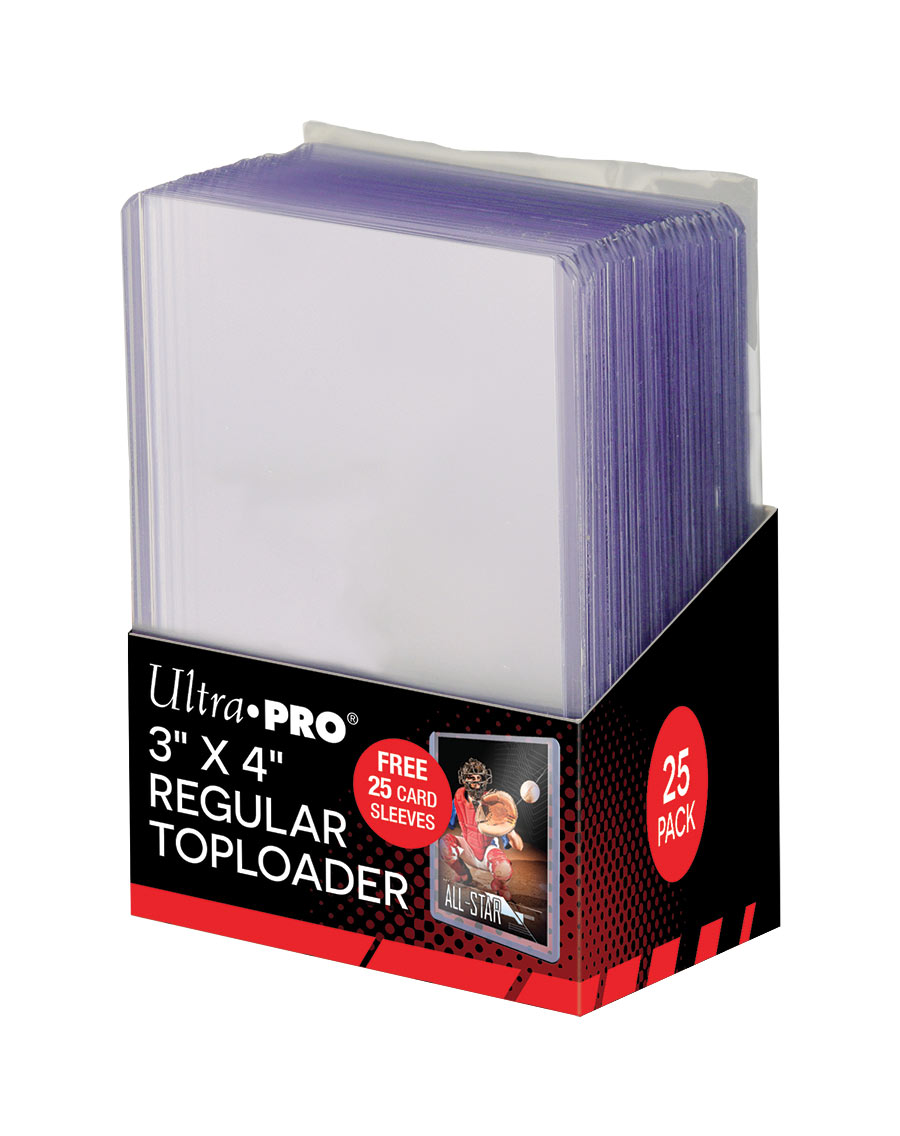 Ultra Pro 3" x 4" Clear Regular Toploaders w/ Card Sleeves (25ct)