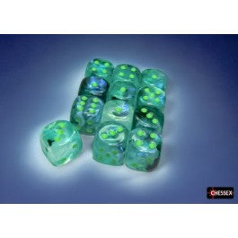Chessex 16MM D6 Dice - Borealis Luminary - Kelp/Light Green