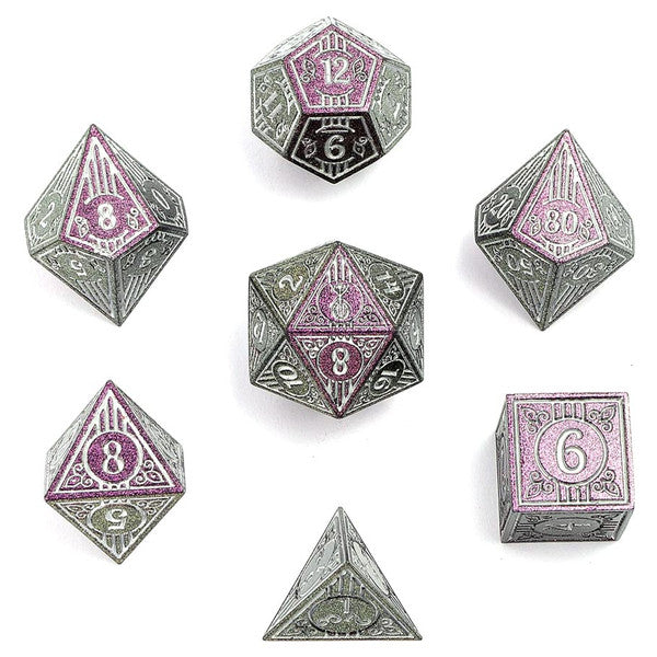 Hymgho Premium Gaming Bard Solid Metal 7-Set Dice