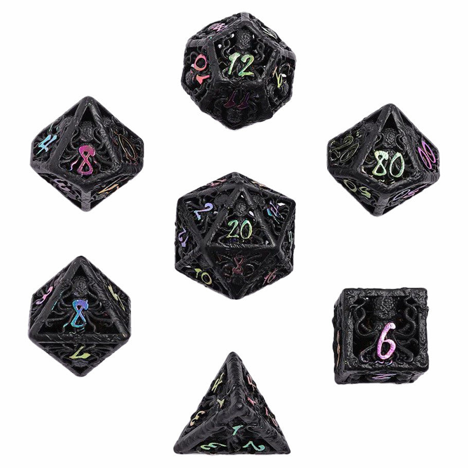 Hymgho Premium Gaming 7-Set Wizard Solid Metal: Blue with Red