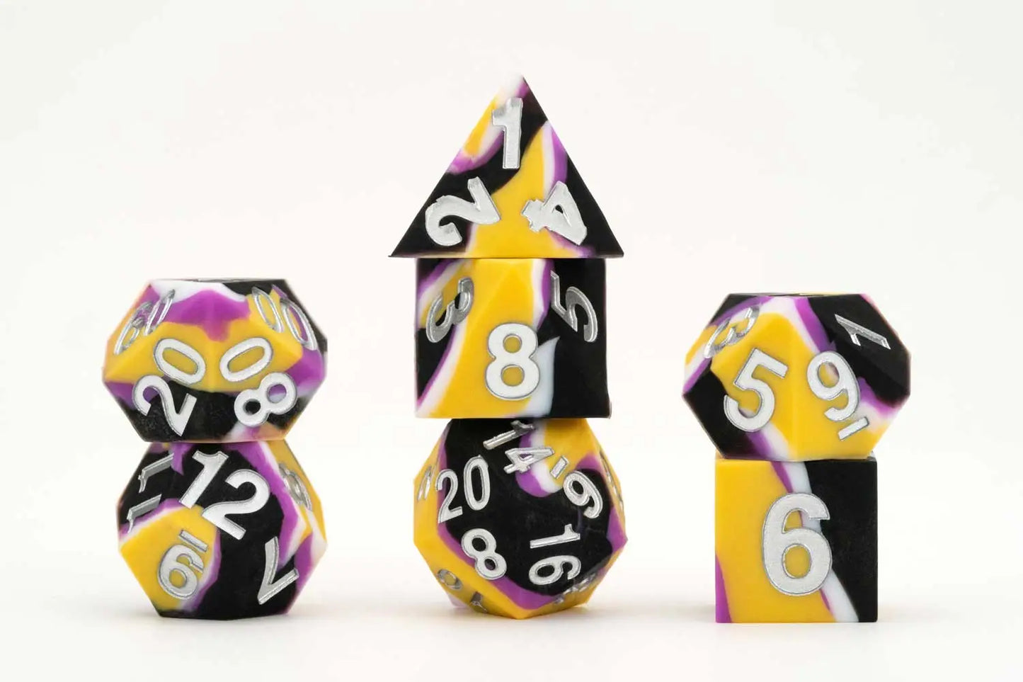 Fanroll Sharp Edge Silicone Rubber Dice Set: GAYMERS PRIDE