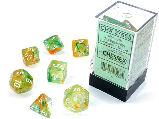 Chessex 7-Die set - Nebula Luminary - Spring/White