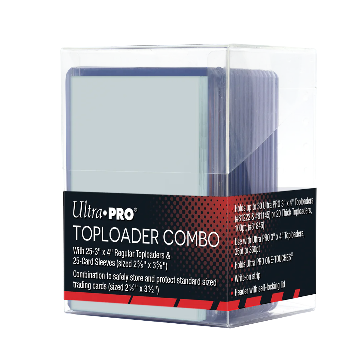 Ultra Pro Toploaders and Sleeves Combo (25ct) with Clear Storage Box