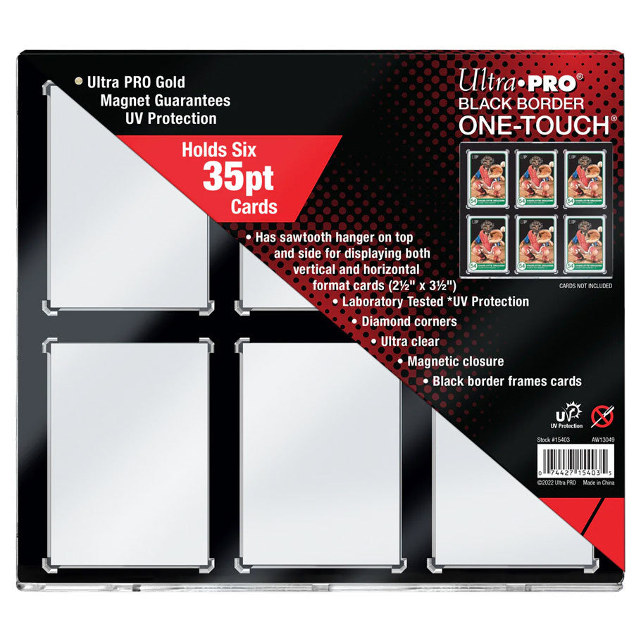Ultra Pro One-Touch: 5PT 6-Card Black Border Magnetic Card Holder