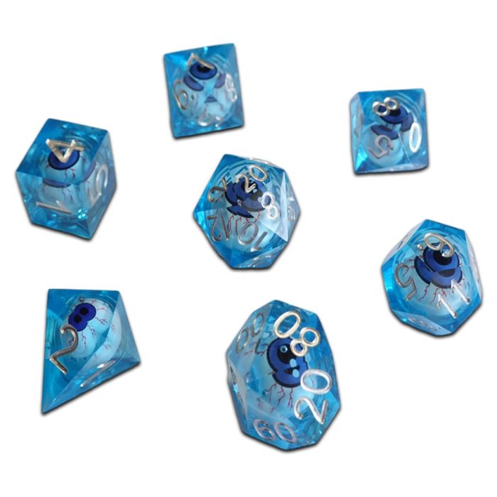 Chronicle 7-Set Cube Molten Blue ICU Liquid Core Dice