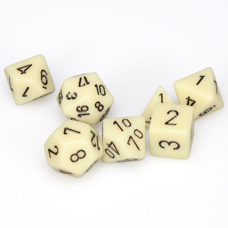 Chessex 7-Die Set - Opaque - Ivory/Black