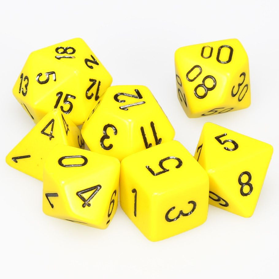Chessex 7-Die Set - Opaque - Yellow/Black