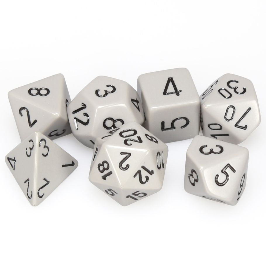 Chessex 7-Die Set - Opaque - Grey/Black