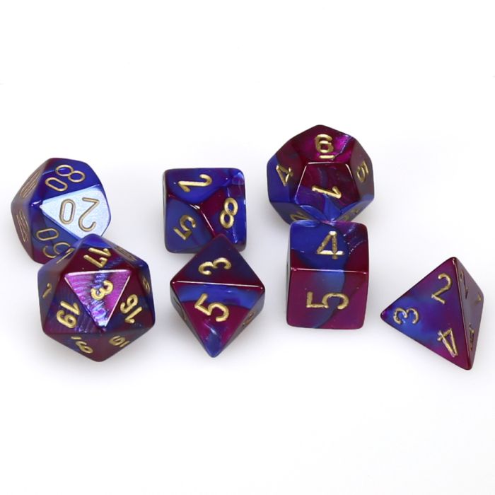 Chessex 7-Die Set - Gemini - Blue-Purple/Gold