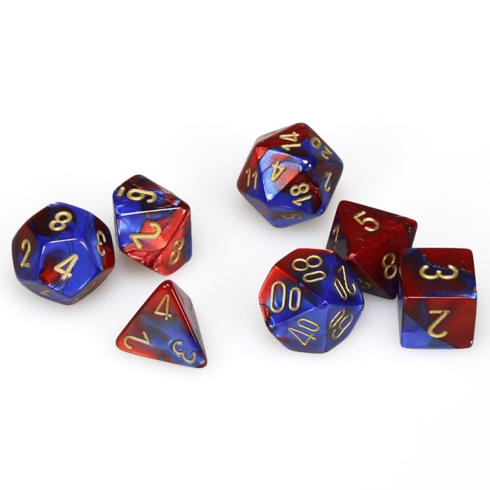 Chessex 7-Die Set - Gemini - Blue-Red/Gold