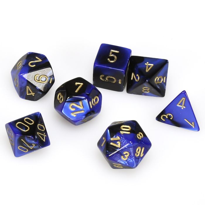 Chessex 7-Die Set - Gemini - Black-Blue/Gold