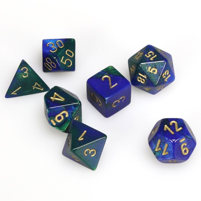 Chessex 7-Die Set - Gemini - Blue-Green/Gold