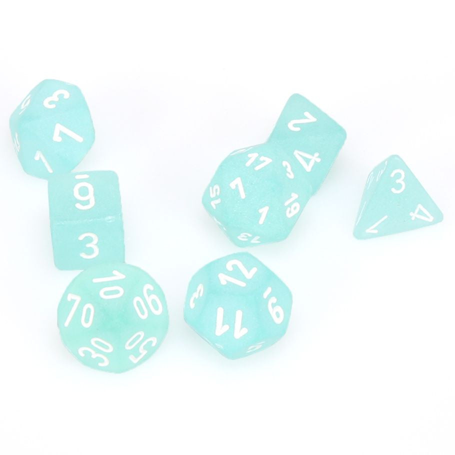 Chessex 7-Die Set - Frosted - Teal/White
