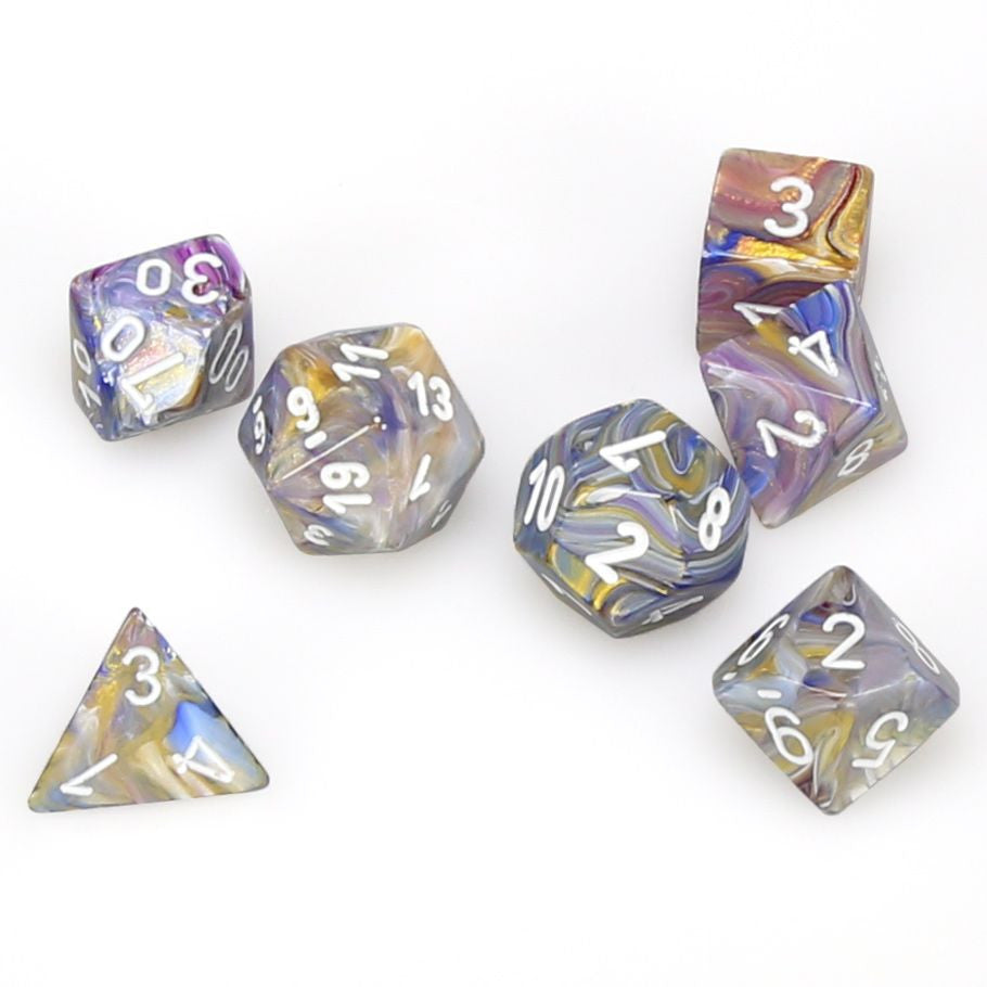 Chessex 7-Die Set - Festive - Carousel/White