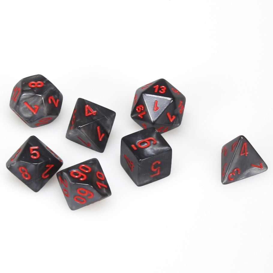 Chessex 7-Die Set - Velvet - Black/Red