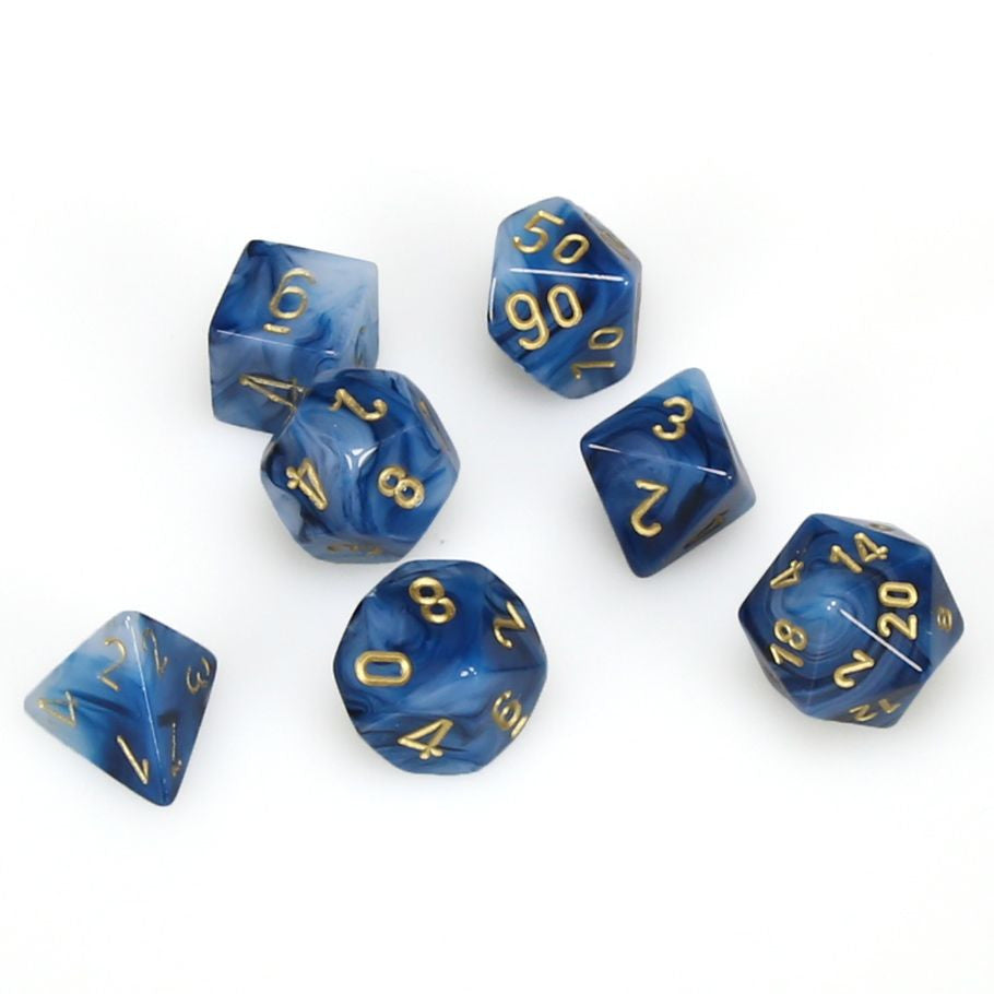 Chessex 7-Die Set - Phantom - Teal/Gold