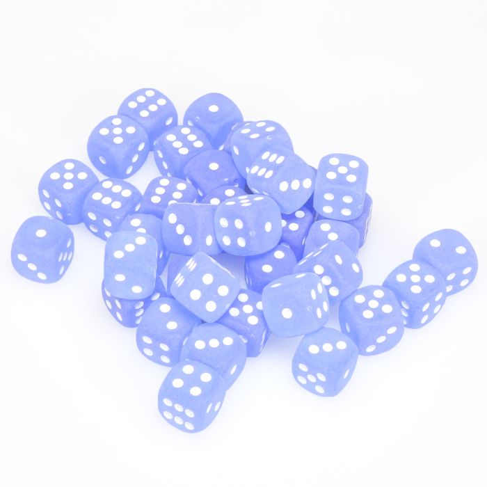 Chessex 12MM D6 Dice - Frosted - Blue/White
