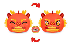 TeeTurtle Plushiverse Lunar New Year Dragon 4" Reversible Plushie
